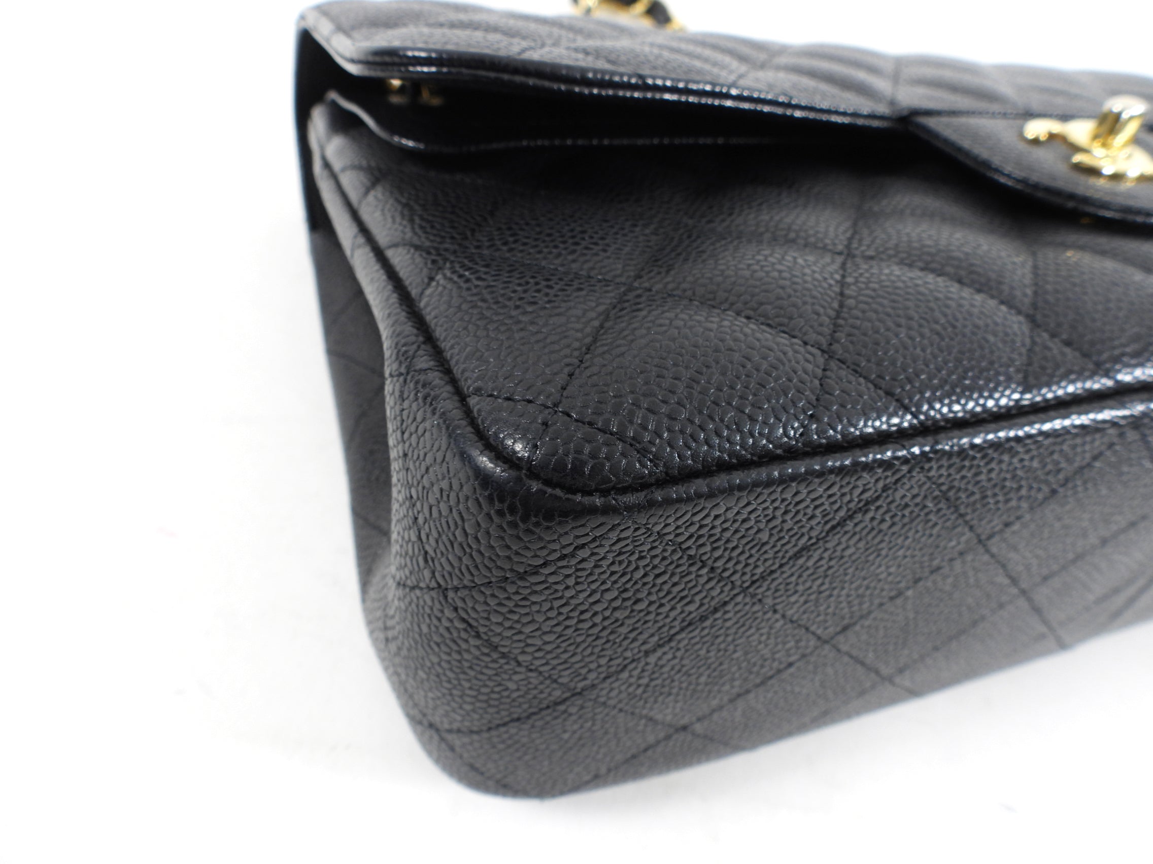 Chanel Black Caviar Jumbo Double Classic Flap Bag