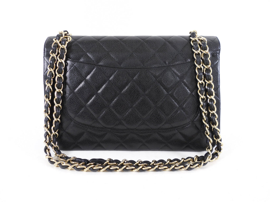 Chanel Black Caviar Jumbo Classic Double Flap Bag GHW