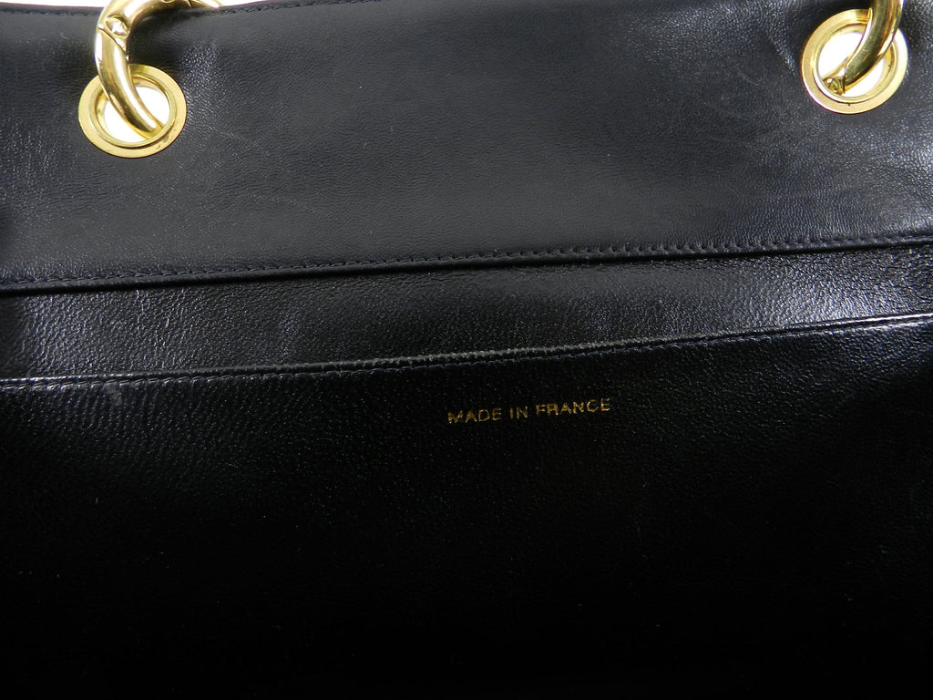 Chanel Vintage 1990's Large Lambskin Quilted CC Logo Tote Bag