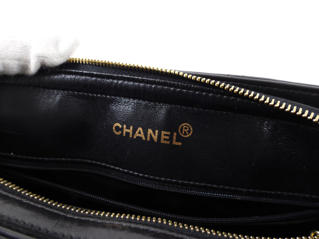 Chanel Vintage 1996 Small Black Lambskin Chain Strap Bag