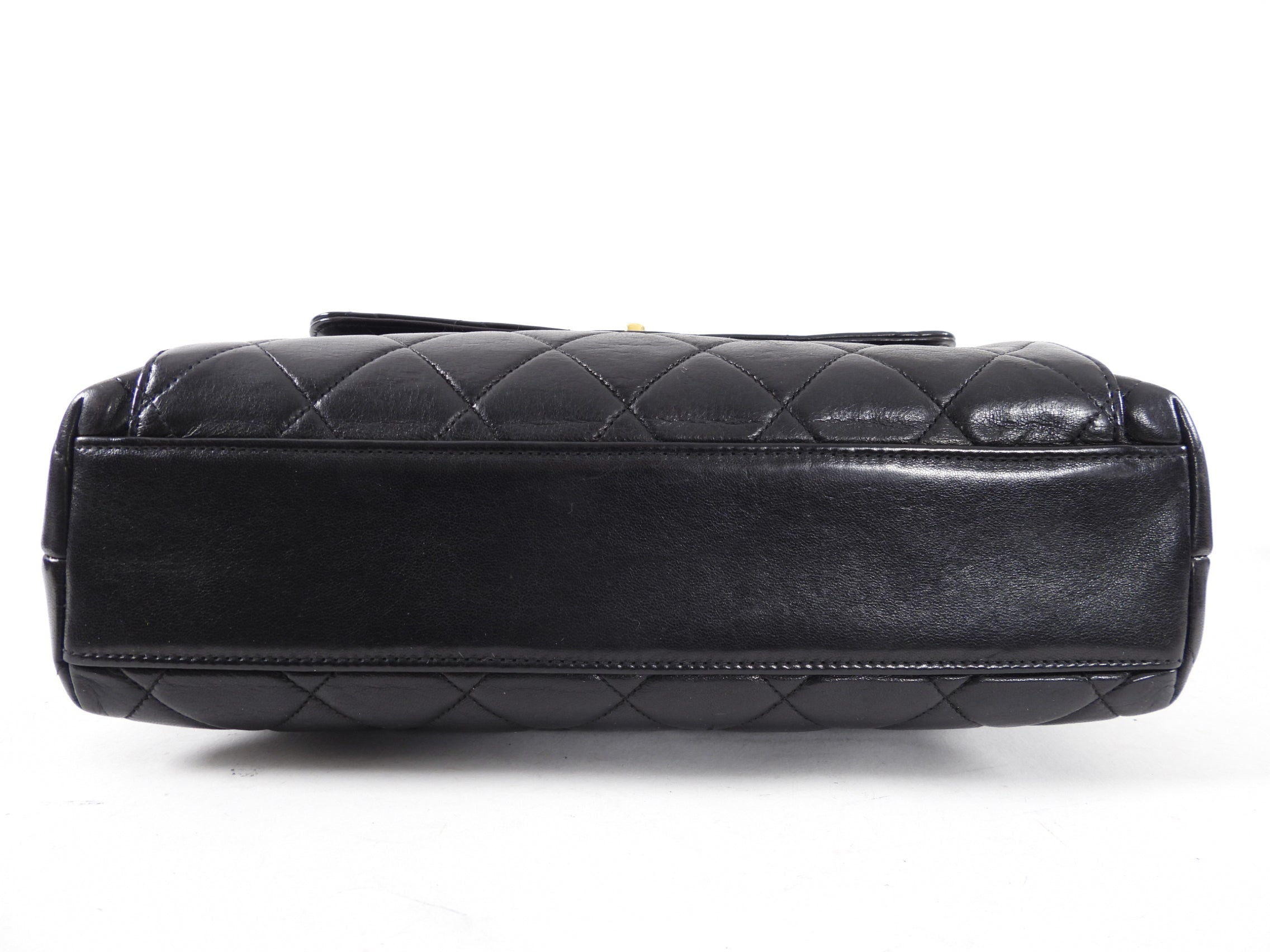 Chanel Vintage 1996 Small Black Lambskin Chain Strap Bag
