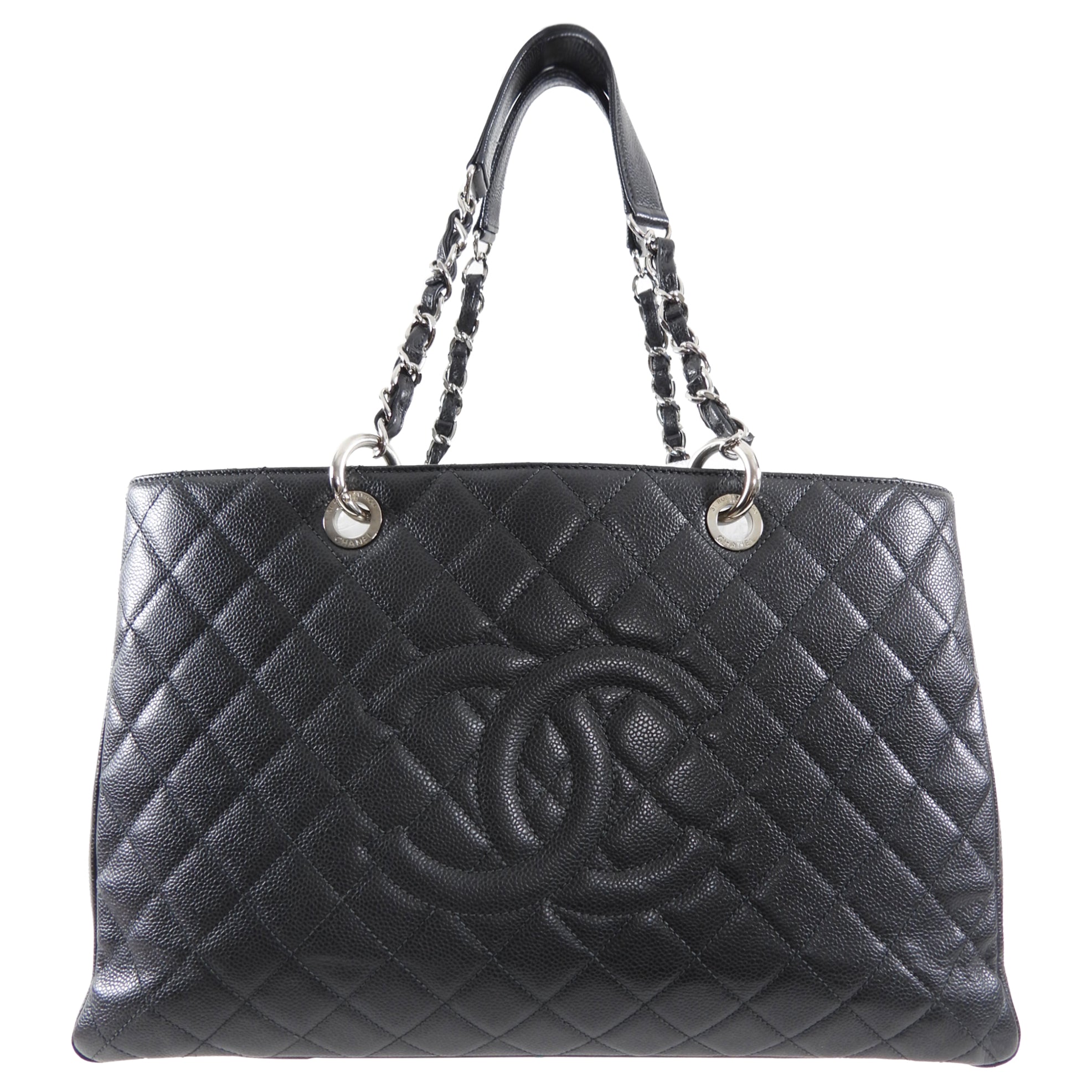 Chanel XL Black Caviar Leather Large GST Grand Shopping Tote Bag SHW