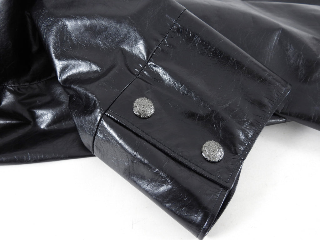 Chanel 14K Black Leather Flare Coat - FR38  (USA M)