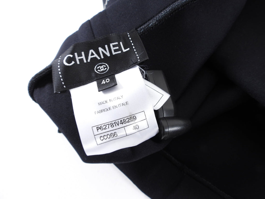 Chanel Black Stretch Jersey Shimmer Embellished Leggings - FR40 / 8 / M