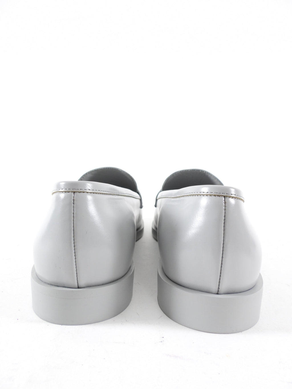 Chanel Putty Grey Glossed Leather CC Loafer - 39.5