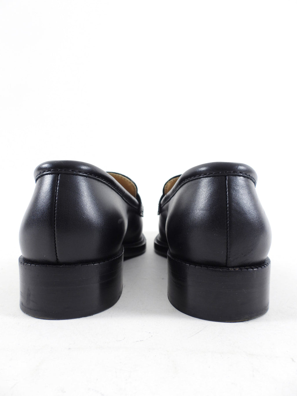 Chanel Black Leather Quilted CC Loafers - 40