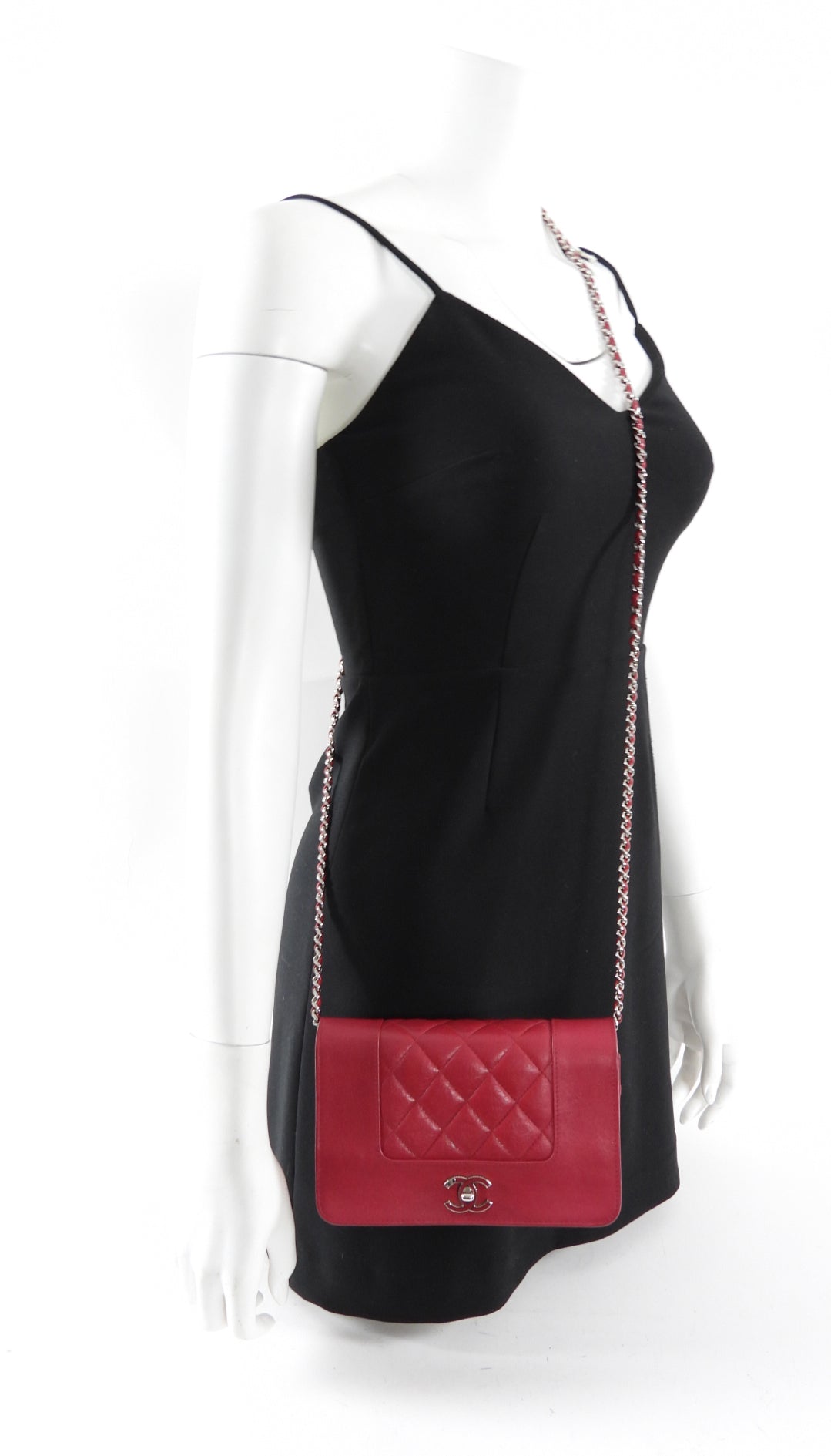 Chanel Cherry Pink Quilted Mademoiselle Wallet on Chain Bag
