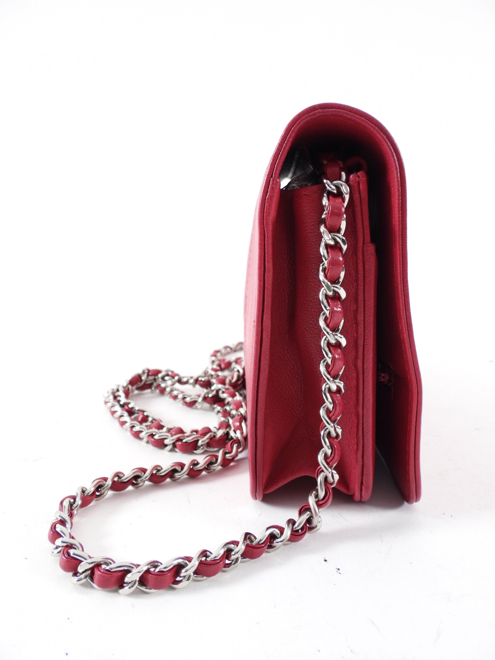 Chanel Cherry Pink Quilted Mademoiselle Wallet on Chain Bag