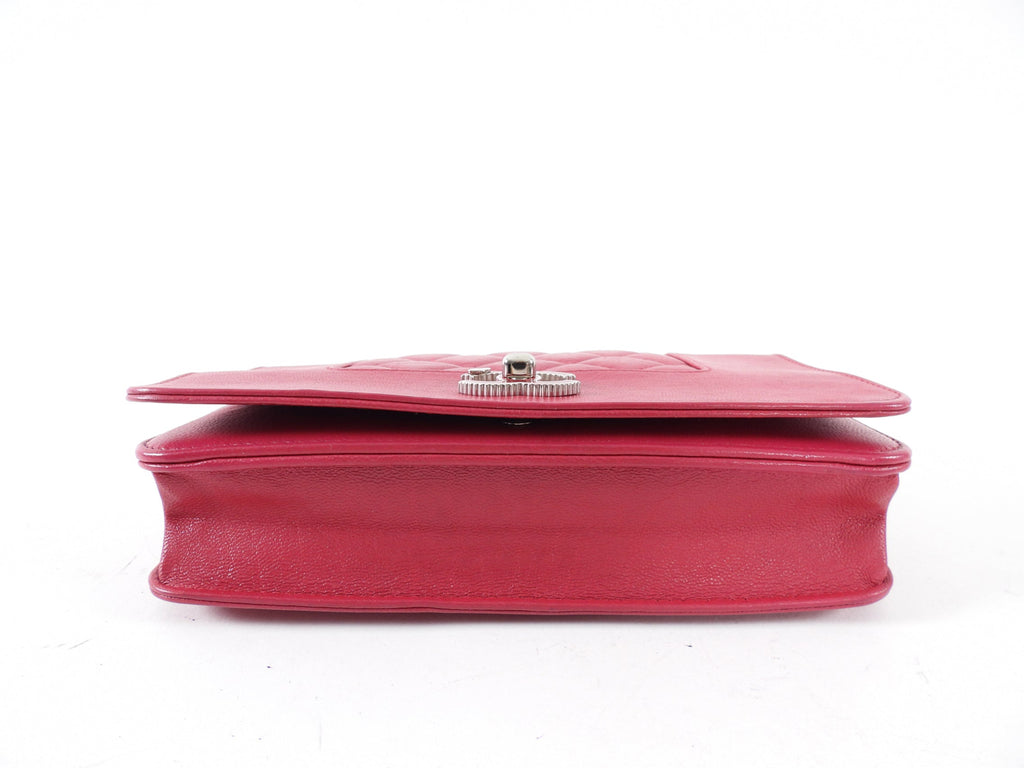 Chanel Cherry Pink Quilted Mademoiselle Wallet on Chain Bag