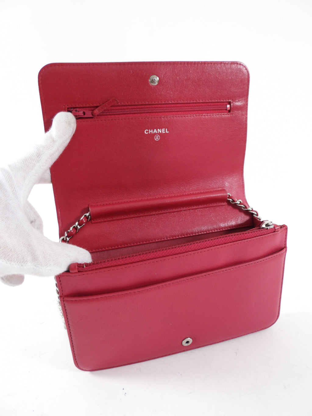 Chanel Cherry Pink Quilted Mademoiselle Wallet on Chain Bag