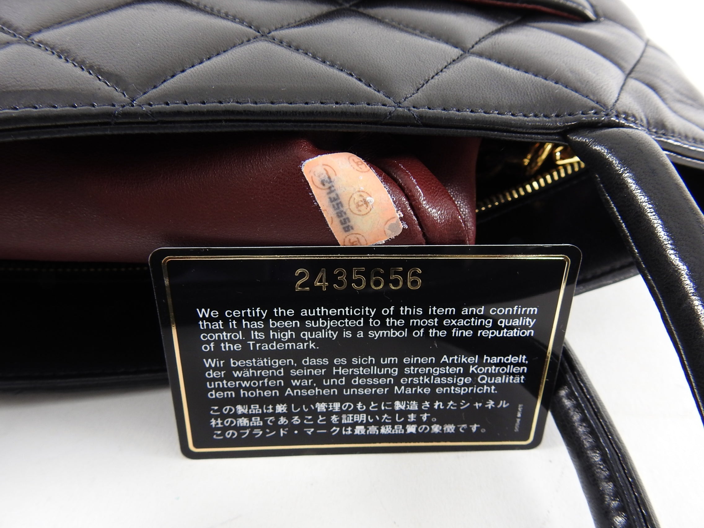 Chanel 1991 Vintage Black Lambskin CC Medallion Tote Bag