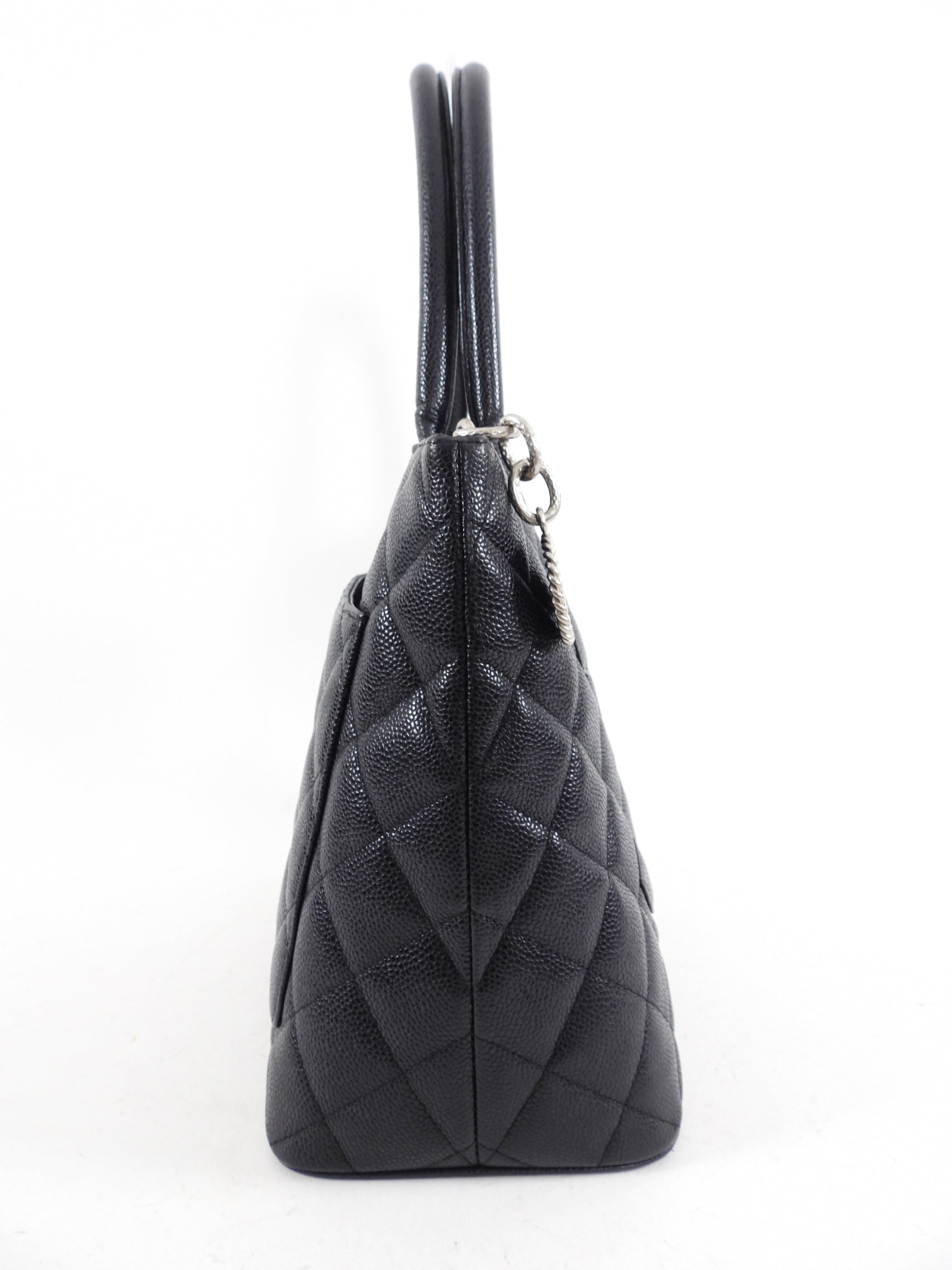 Chanel Black Caviar CC Medallion Tote Bag