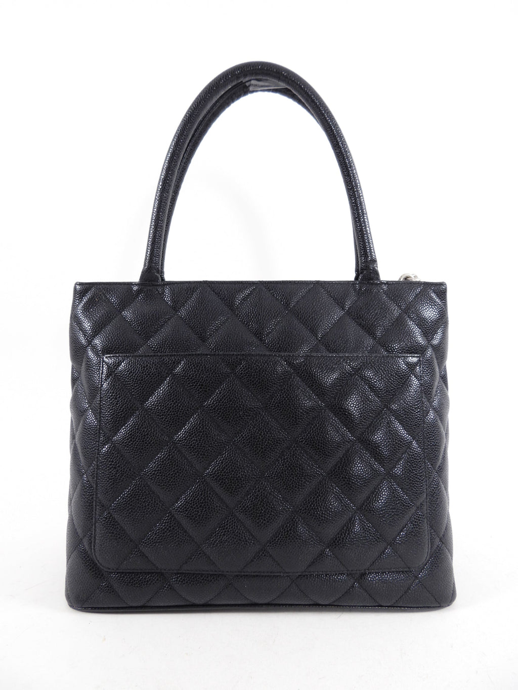 Chanel Black Caviar CC Medallion Tote Bag
