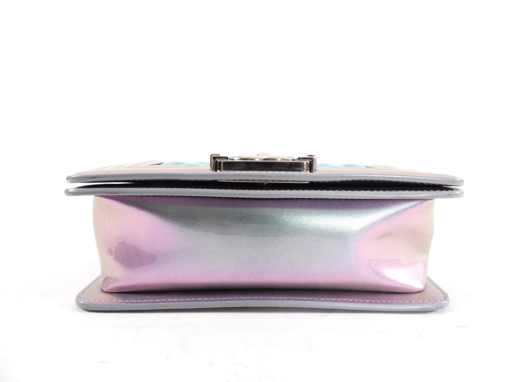 Chanel 18S Lilac Purple Holographic Mermaid Classic Small Boy Flap Bag