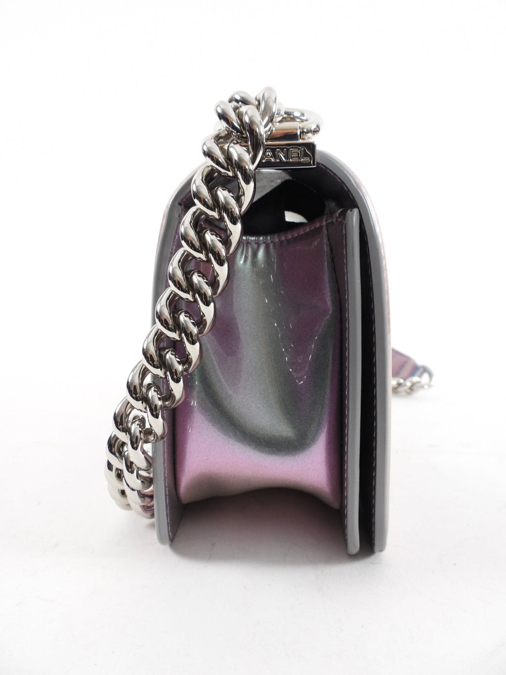 Chanel 18S Lilac Purple Holographic Mermaid Classic Small Boy Flap Bag