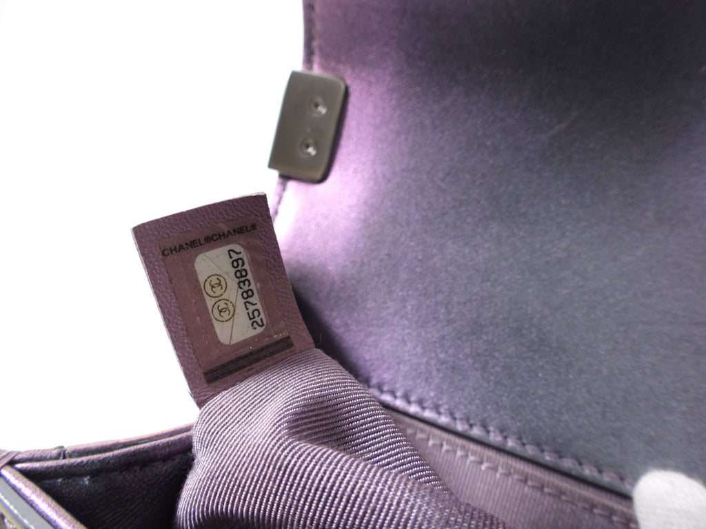 Chanel 18S Lilac Purple Holographic Mermaid Classic Small Boy Flap Bag