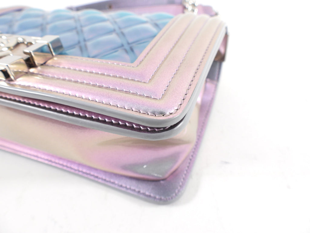 Chanel 18S Lilac Purple Holographic Mermaid Classic Small Boy Flap Bag