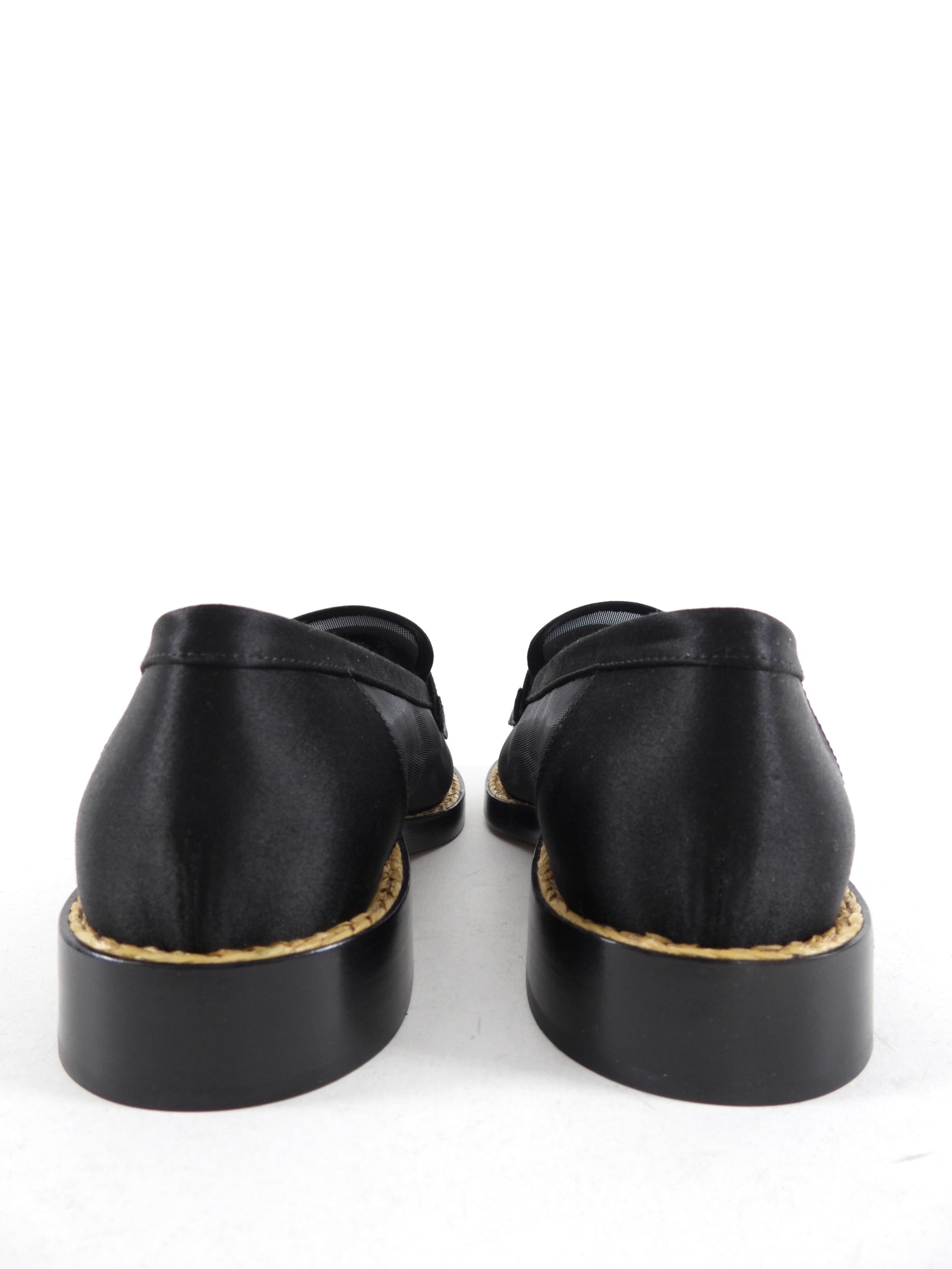 Chanel 2022 Black Mesh Beaded CC Loafers - 37 (EU37.5)