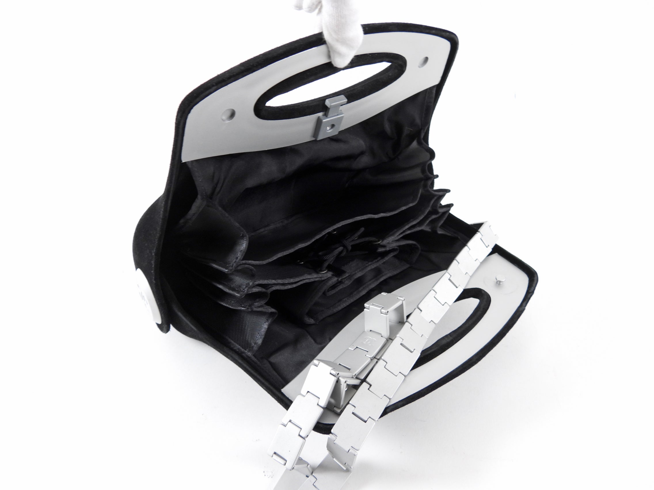 Chanel Black  Suede 2005 Millenium Hip / Butt Bag