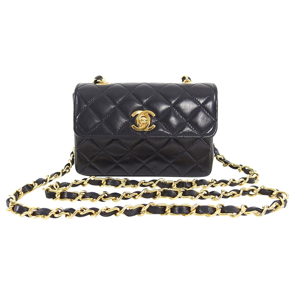 Chanel Vintage 1989-1991 Micro Mini Lambskin Flap Bag