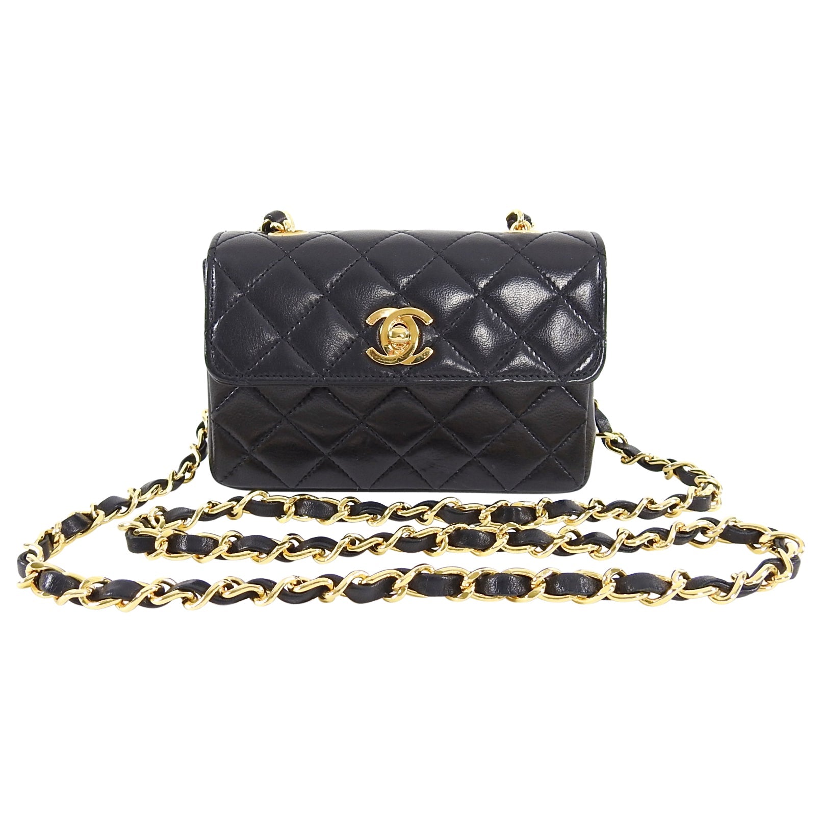 Chanel Vintage 1989-1991 Micro Mini Lambskin Flap Bag