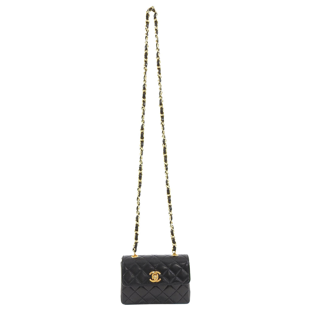 Chanel Vintage 1989-1991 Micro Mini Lambskin Flap Bag