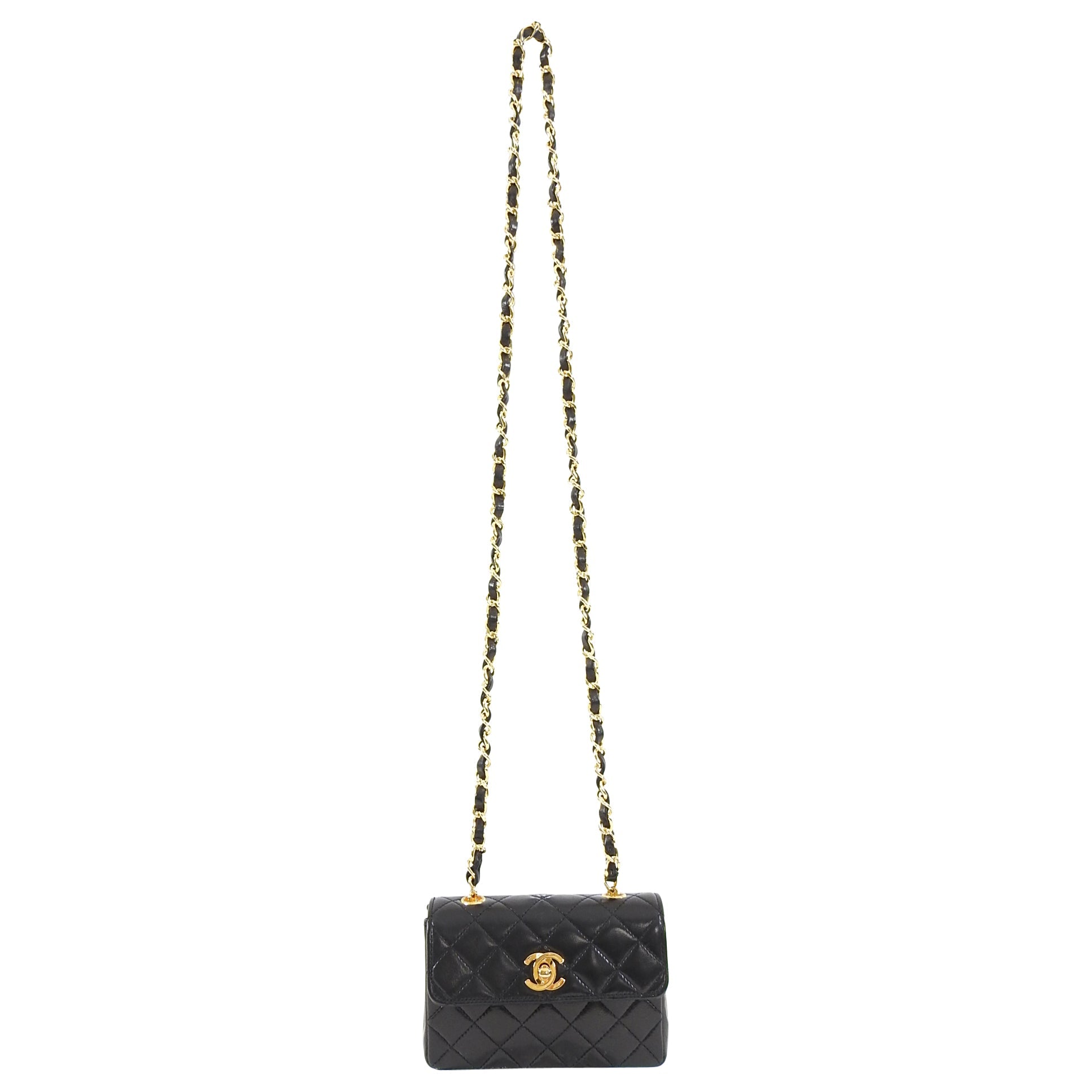 Chanel Vintage 1989-1991 Micro Mini Lambskin Flap Bag