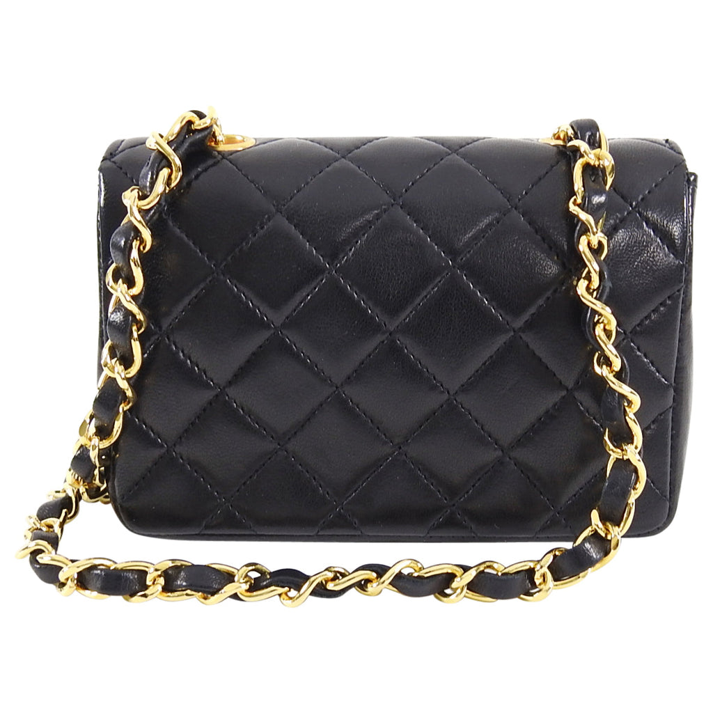 Chanel Vintage 1989-1991 Micro Mini Lambskin Flap Bag