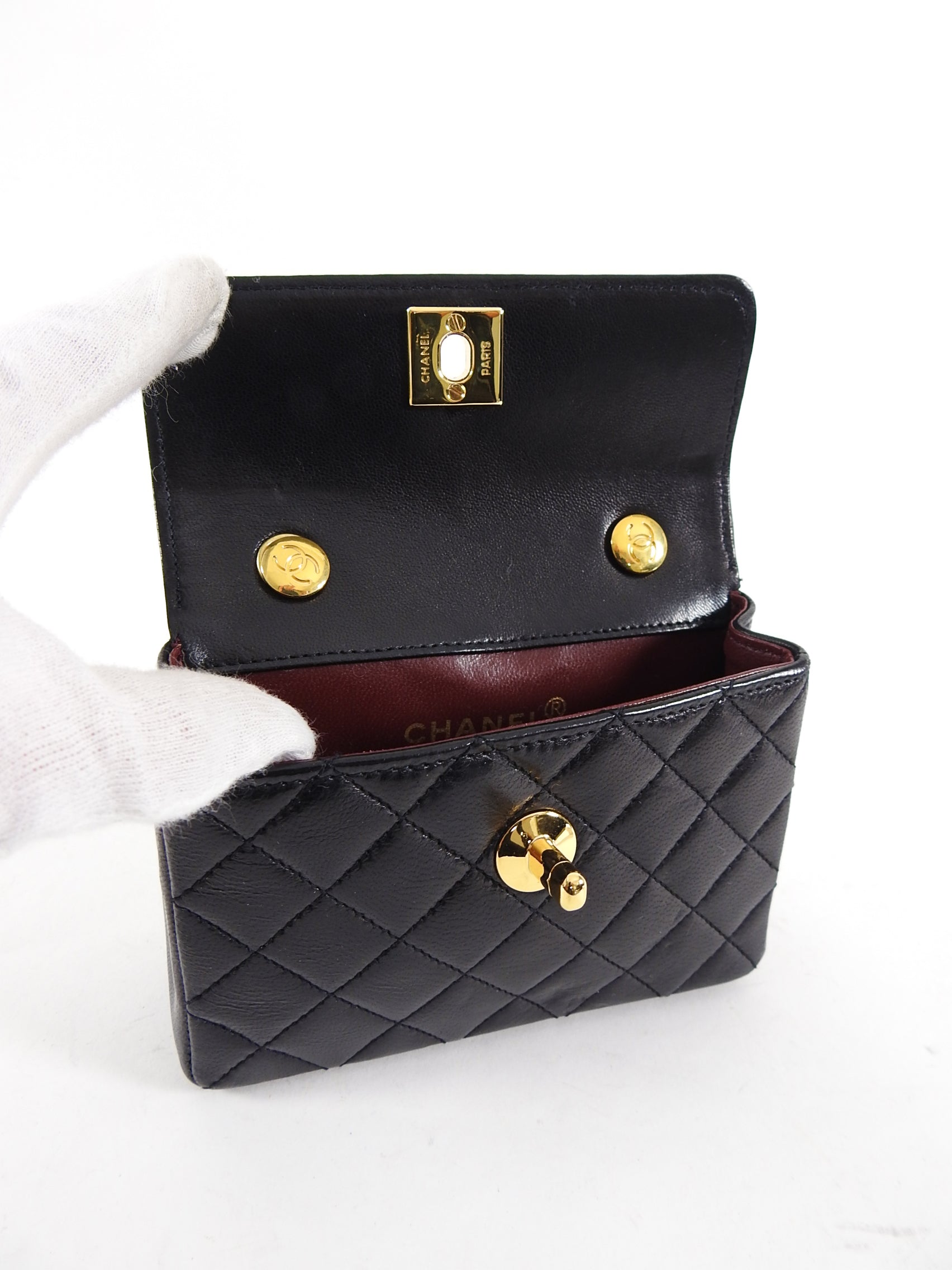 Chanel Vintage 1989-1991 Micro Mini Lambskin Flap Bag