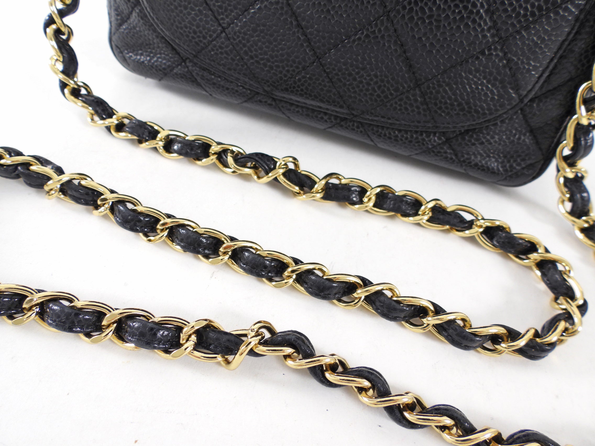 Chanel Black Caviar Vintage Square Mini Flap Bag GHW