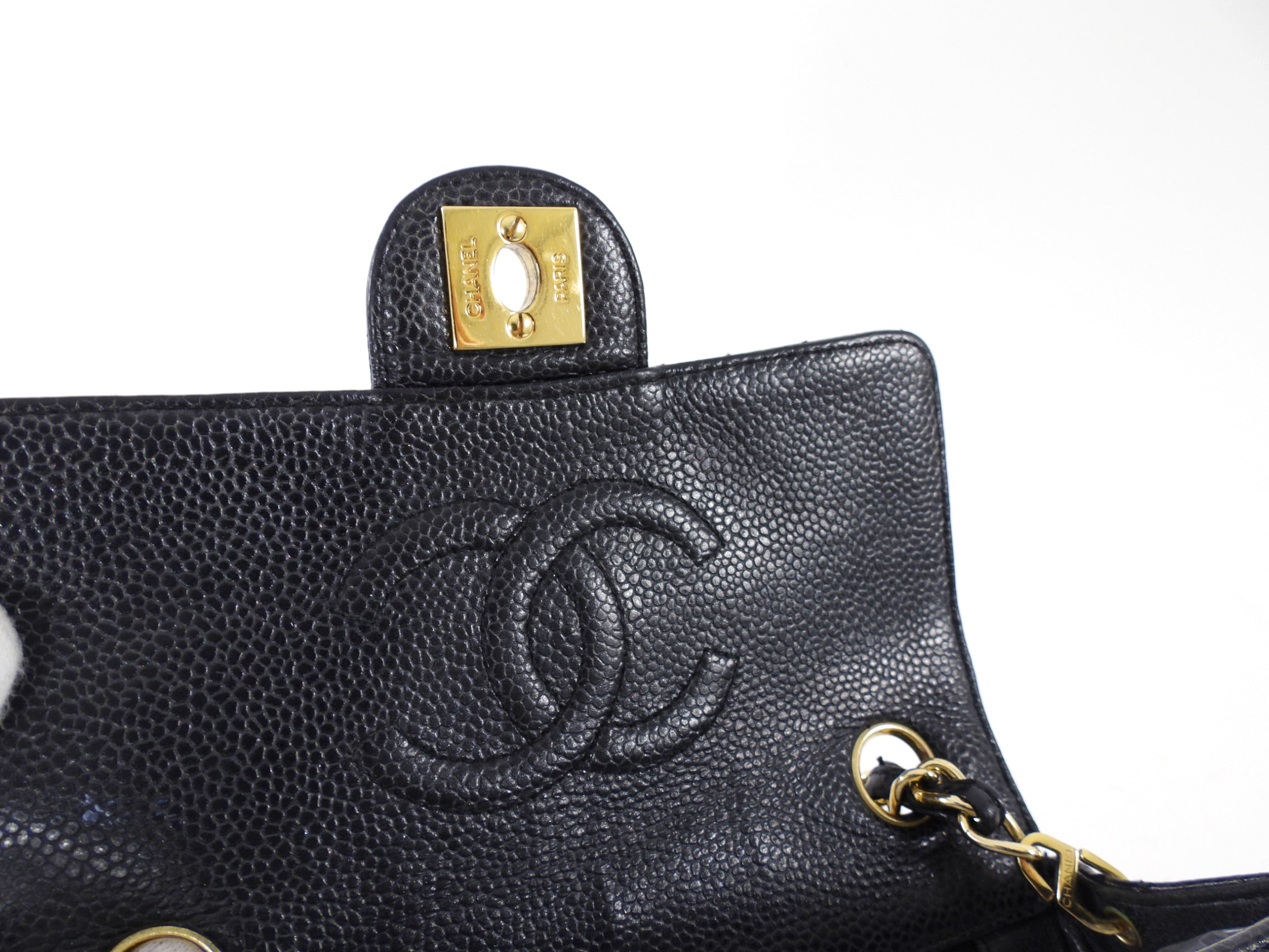 Chanel Black Caviar Vintage Square Mini Flap Bag GHW