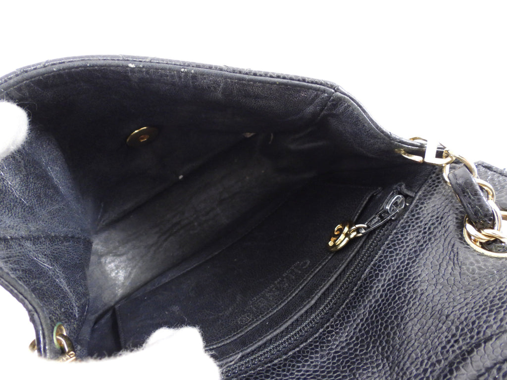 Chanel Black Caviar Vintage Square Mini Flap Bag GHW