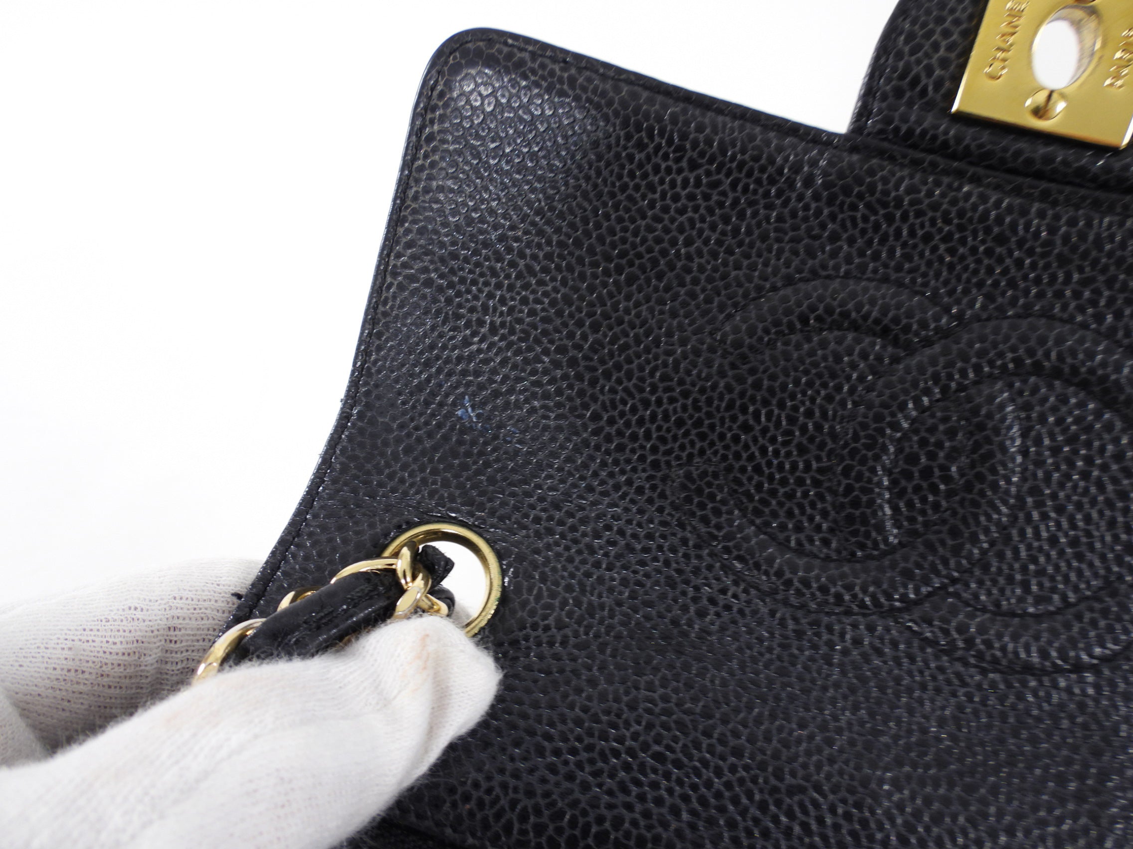 Chanel Black Caviar Vintage Square Mini Flap Bag GHW