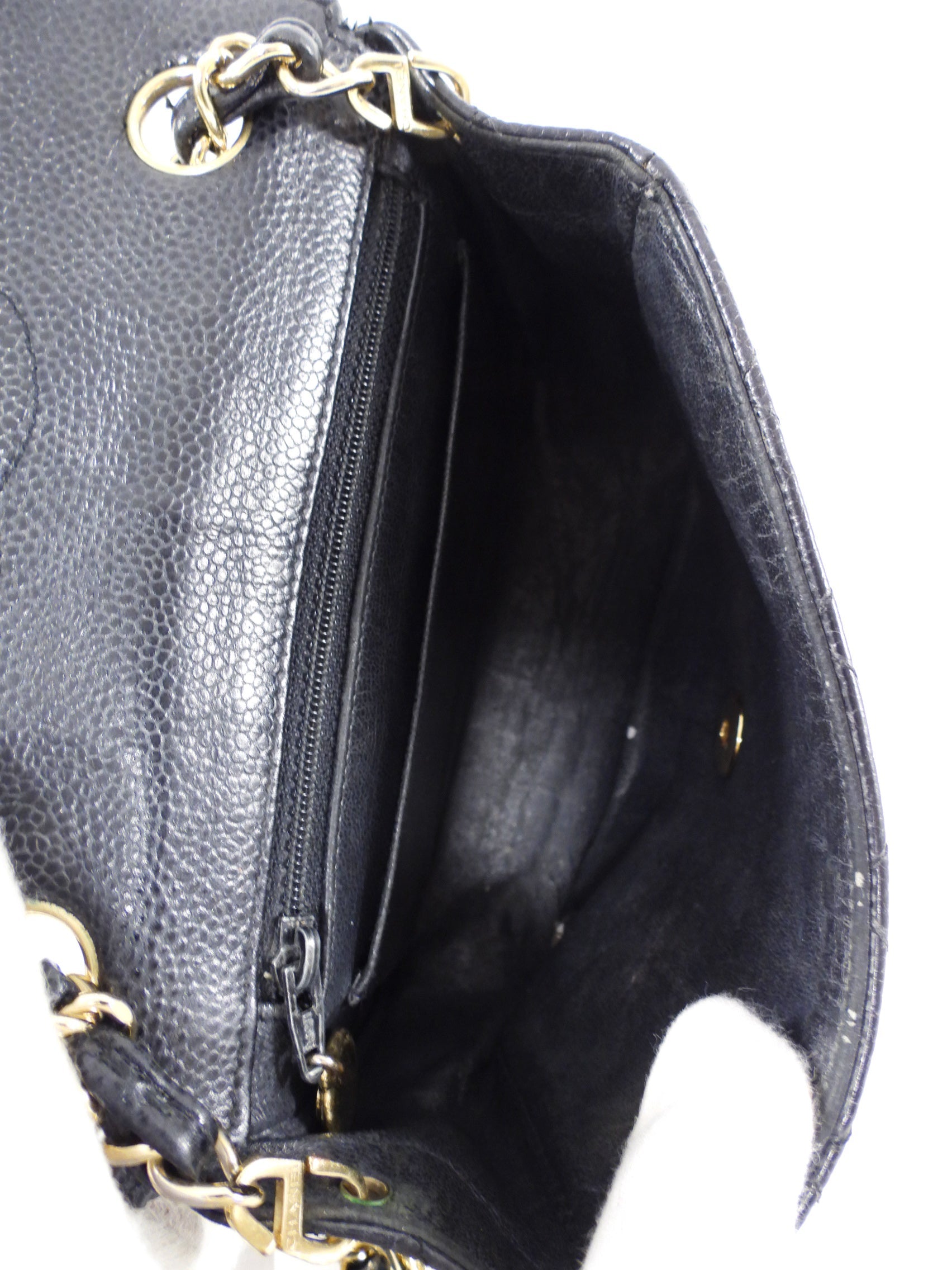 Chanel Black Caviar Vintage Square Mini Flap Bag GHW