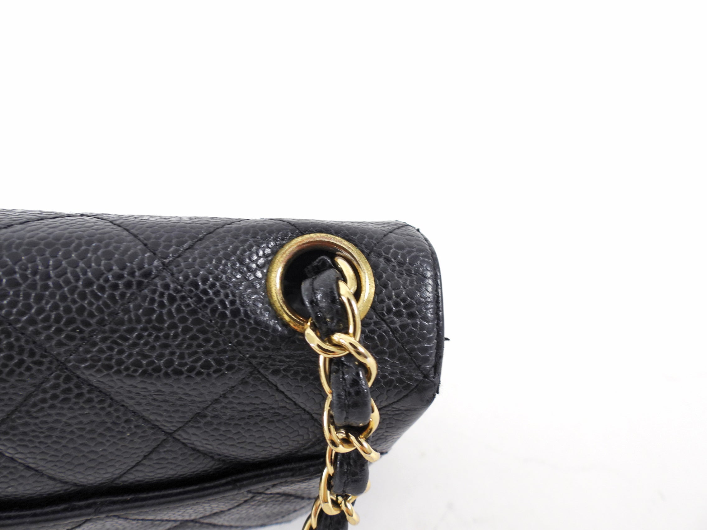 Chanel Black Caviar Vintage Square Mini Flap Bag GHW