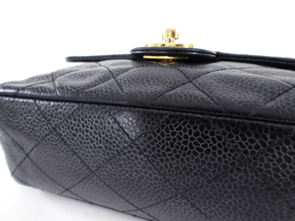 Chanel Black Caviar Vintage Square Mini Flap Bag GHW