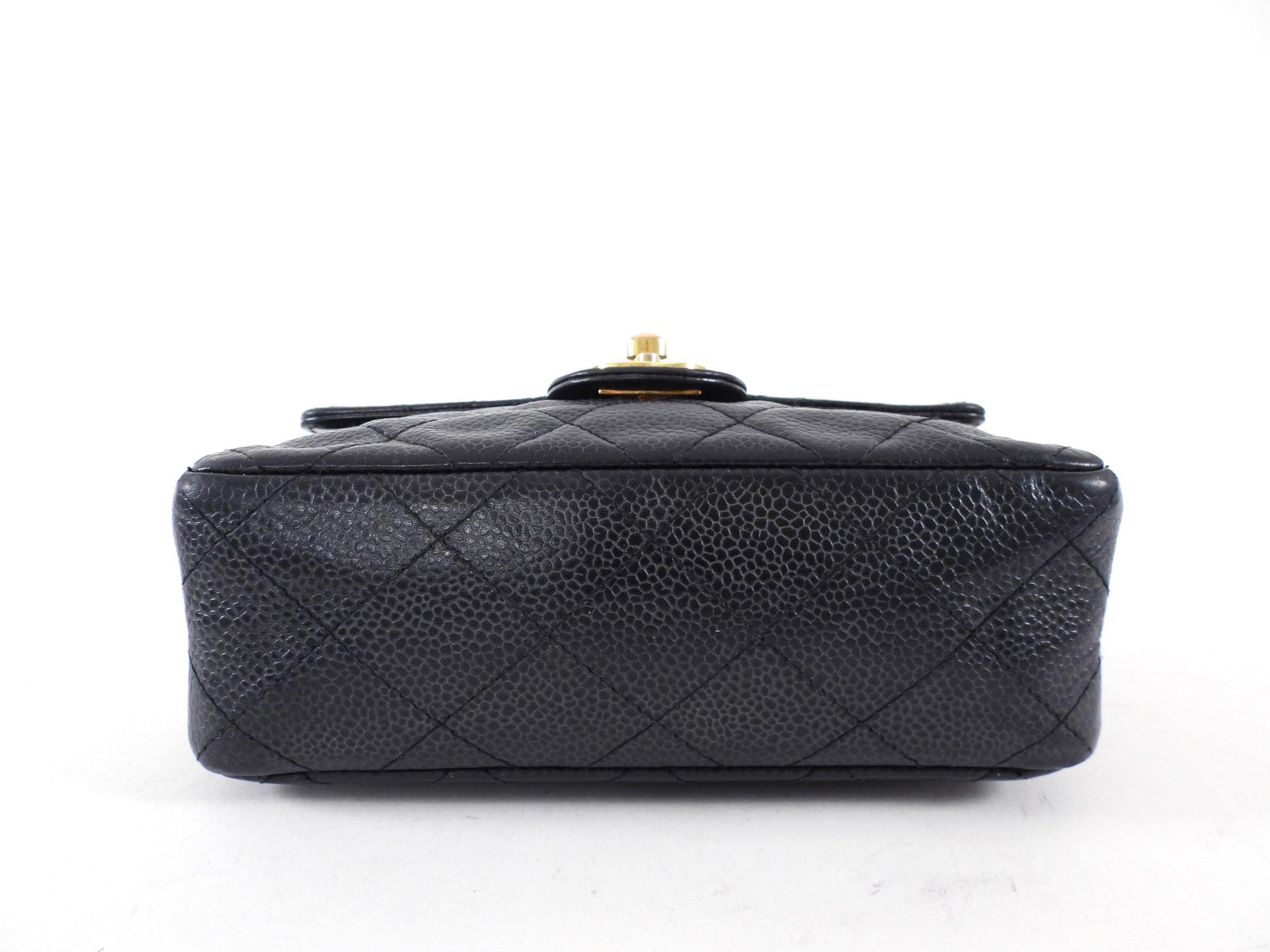 Chanel Black Caviar Vintage Square Mini Flap Bag GHW