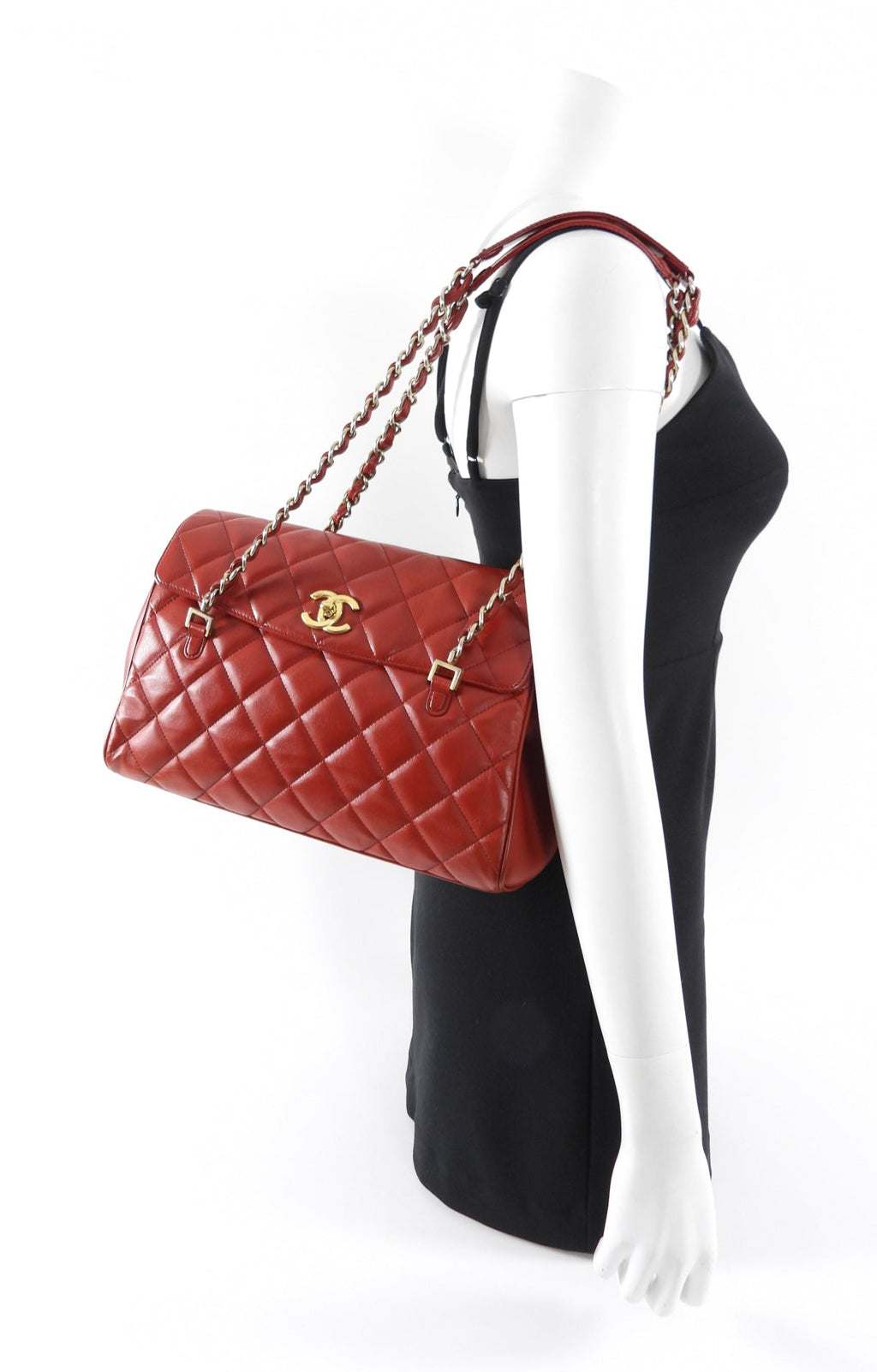 Chanel Dark Red Quilted Leather Misia Flap Shoulder Bag