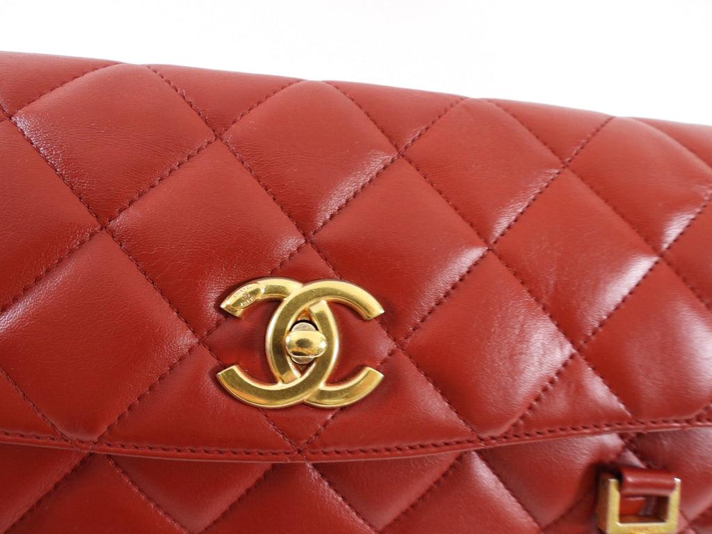 Chanel Dark Red Quilted Leather Misia Flap Shoulder Bag