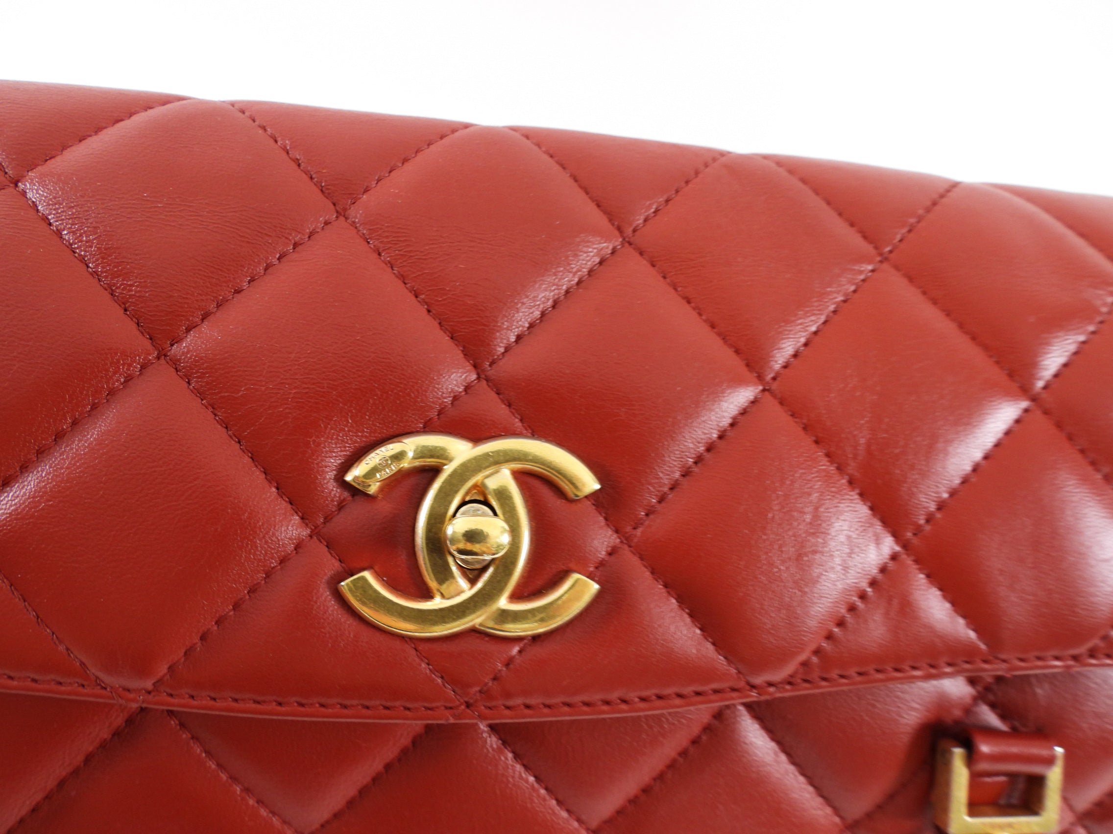 Chanel Dark Red Quilted Leather Misia Flap Shoulder Bag