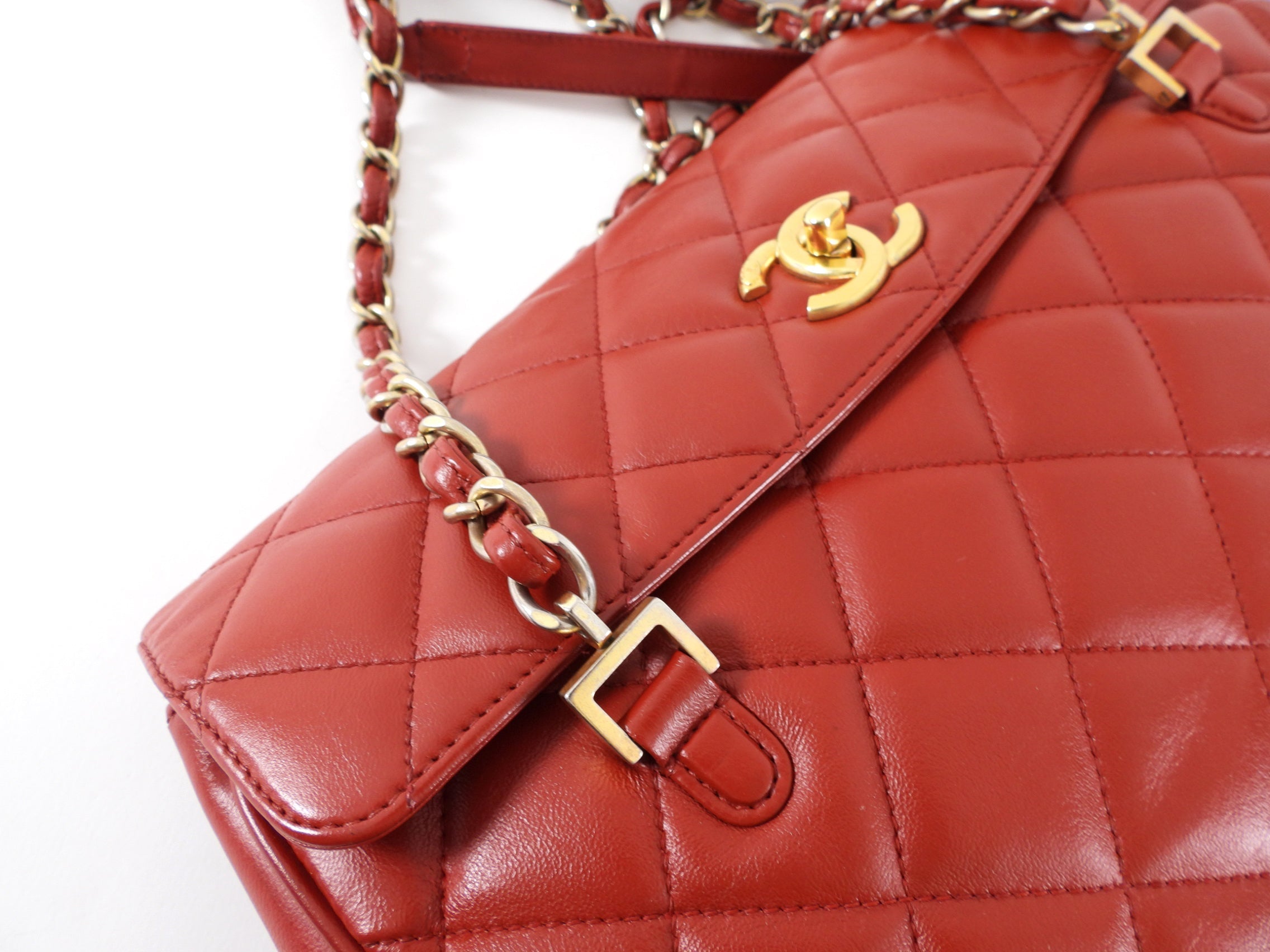 Chanel Dark Red Quilted Leather Misia Flap Shoulder Bag
