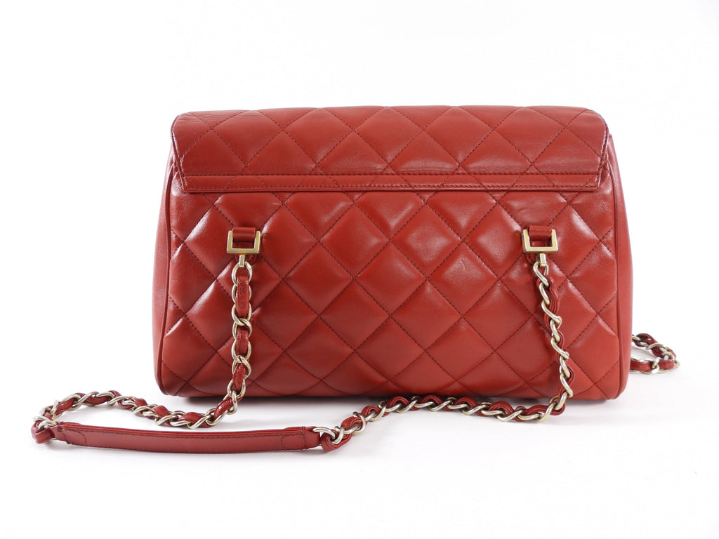 Chanel Dark Red Quilted Leather Misia Flap Shoulder Bag