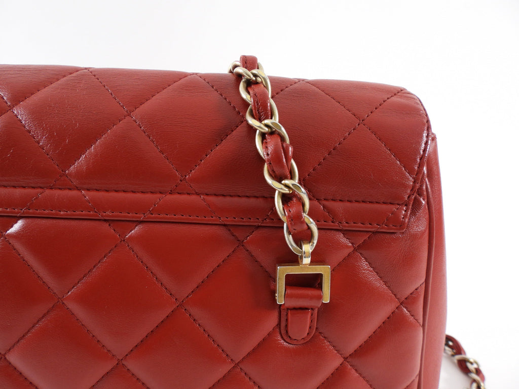 Chanel Dark Red Quilted Leather Misia Flap Shoulder Bag