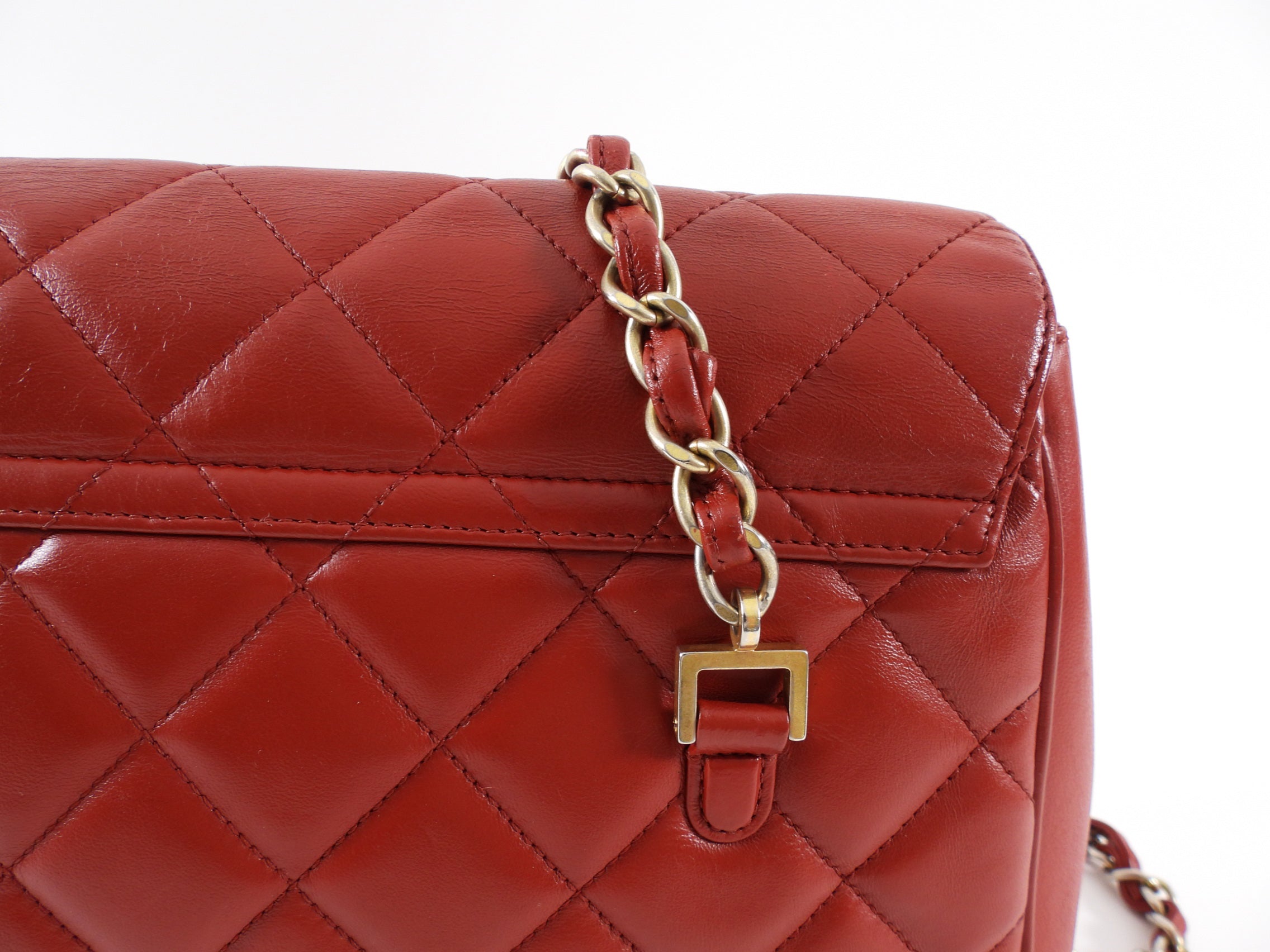 Chanel Dark Red Quilted Leather Misia Flap Shoulder Bag