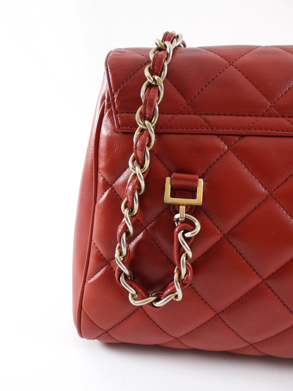 Chanel Dark Red Quilted Leather Misia Flap Shoulder Bag