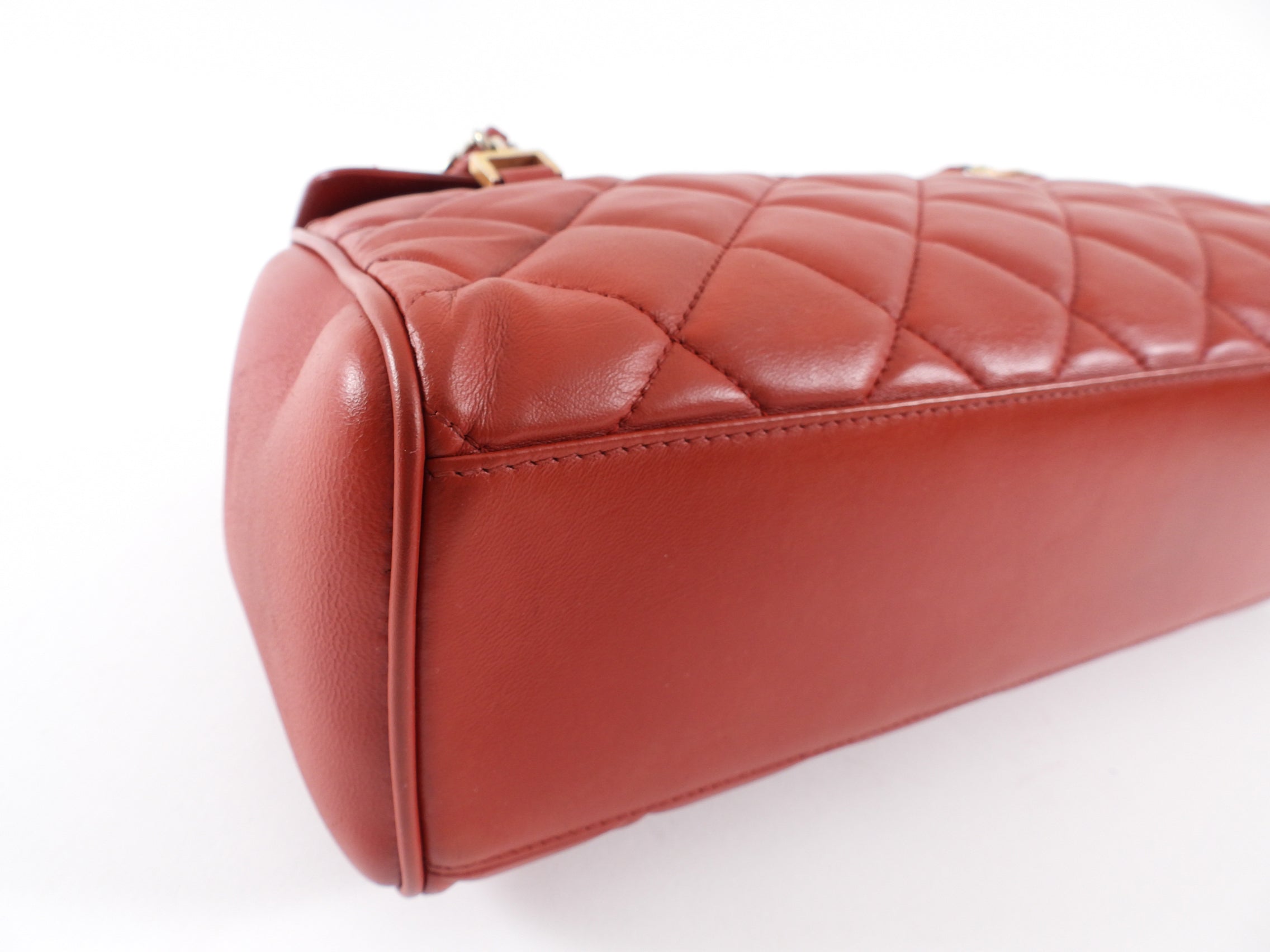 Chanel Dark Red Quilted Leather Misia Flap Shoulder Bag