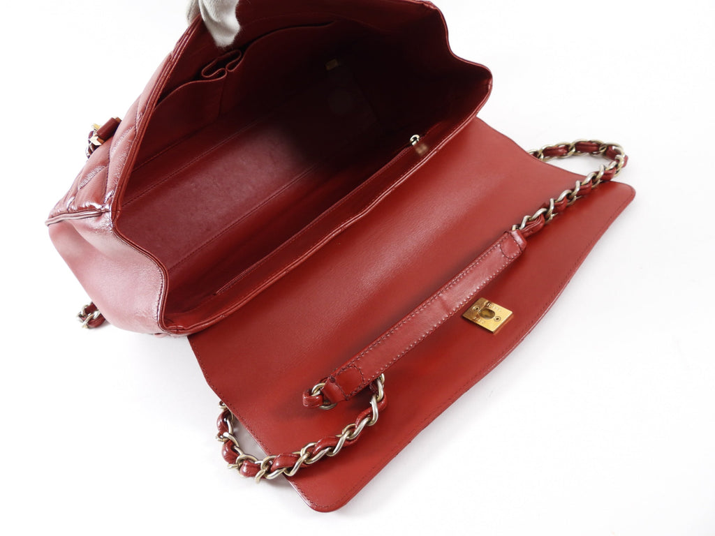 Chanel Dark Red Quilted Leather Misia Flap Shoulder Bag
