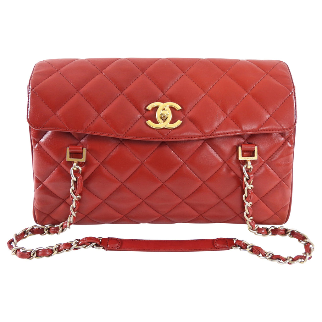 Chanel Dark Red Quilted Leather Misia Flap Shoulder Bag