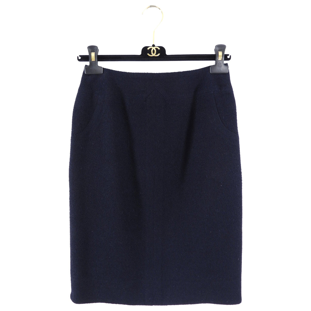 Chanel Vintage 97P Navy Wool Skirt Suit with MOP Buttons - FR38 / 6