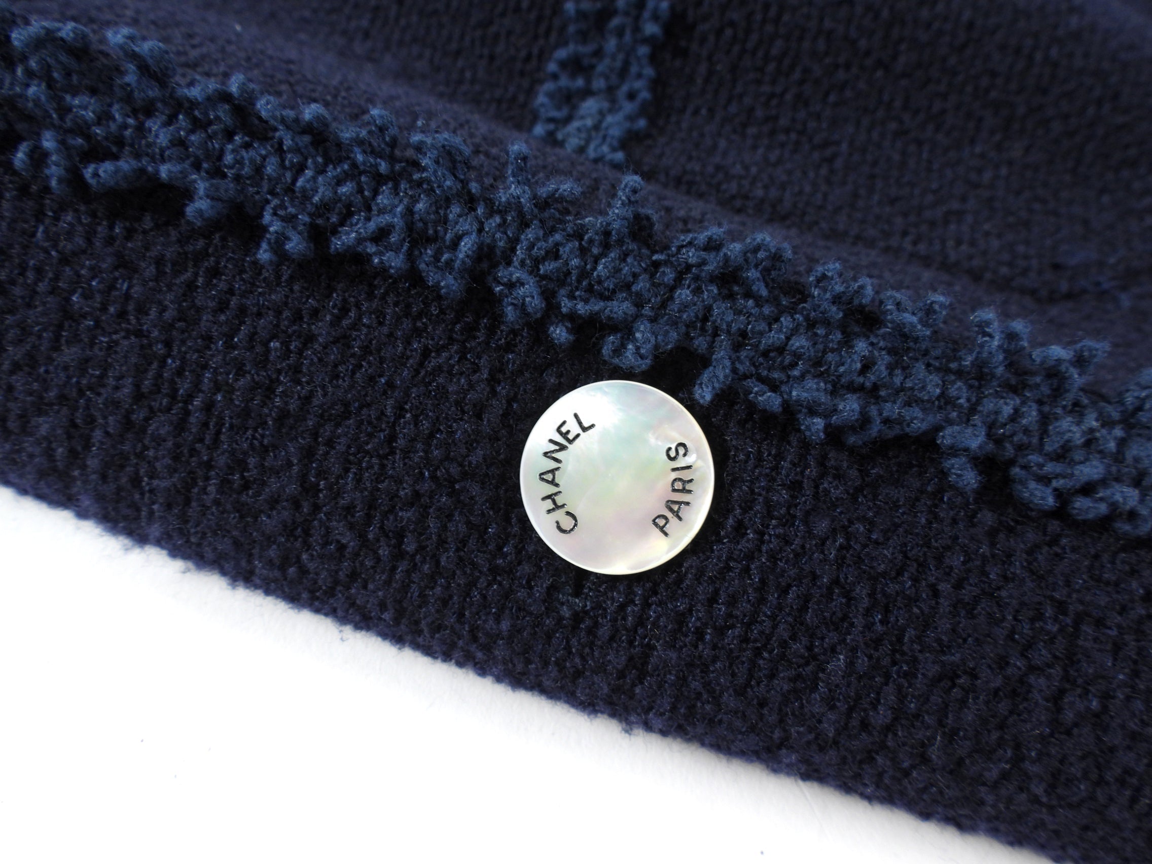 Chanel Vintage 97P Navy Wool Skirt Suit with MOP Buttons - FR38 / 6